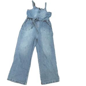 Celebrity Pink Women's Sz XXL High Rise Wide Leg Denim Jumpsuit Stretch